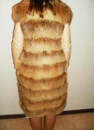 Жилетка меховая лисица с рукавами7 фото