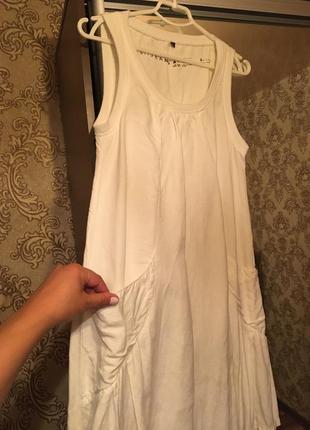 Летний сарафан из льна, натуральная ткань