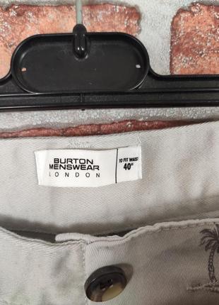 Бавовняні шорти з пальмами чиносы burton menswear london5 фото