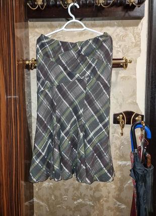 Шерстяная юбка в клетку principles 10 шерсть, хлопок wool cotton1 фото