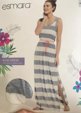 Шикарное летнее женское натуральное платье в пол esmara германия размеры м,l2 фото