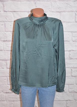 Блуза сатиновая  в горошек