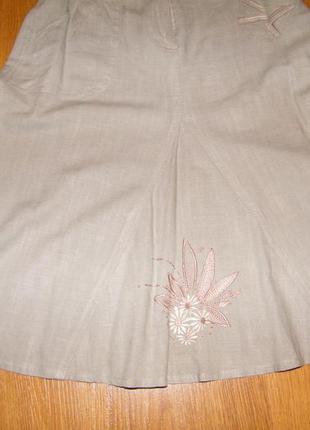 Льняная женская юбка, очень красивая , в идеальнейшем состоянии р. s !4 фото