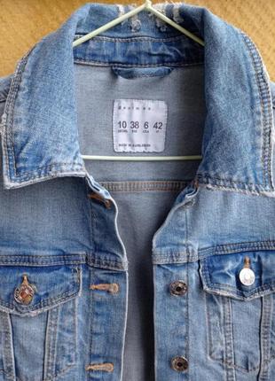 🆂🅰🅻🅴 блакитна джинсовка з потертостями, джинсова куртка denim4 фото