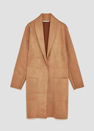 Пальто піджак zara suede coat