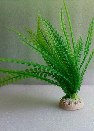 Искусственные растения для аквариума зеленого цвета - длина 18см, пластик1 фото