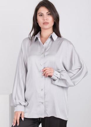 Женская атласная рубашка блузка