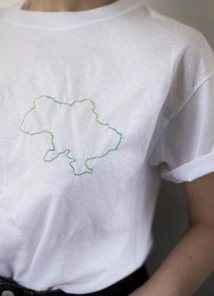 Патріотична футболка / футболка с картой украины / доброго вечора ми з україни