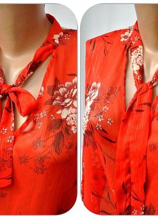 Изящная шифоновая блузка george с цветочным принтом. размер uk14/eur42 (l/xl).5 фото