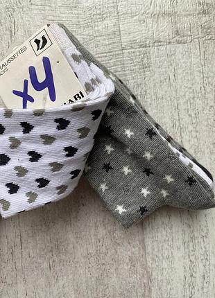 Набор носков 4шт сердечки