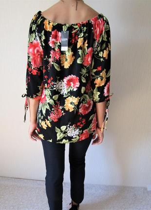 Цветочная блуза с красивыми рукавами geоrge размер 12/40/м/l новая с биркой6 фото