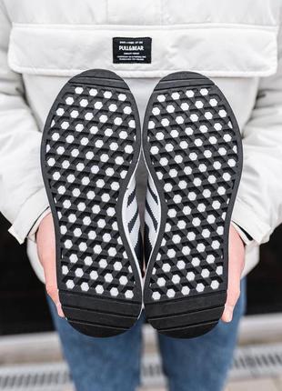 Женские кроссовки adidas iniki (серые с белым) #адидас2 фото