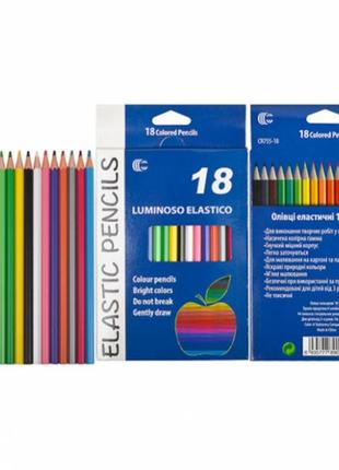 Детские карандаши для рисования cr755-18 luminoso elastico "с", 18 цветов
