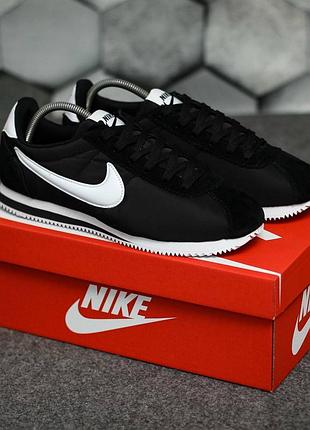 Мужские кроссовки nike cortez (черно/белые) #найк