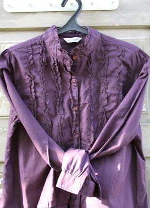 Стильна катонова блуза кольору бордо xl