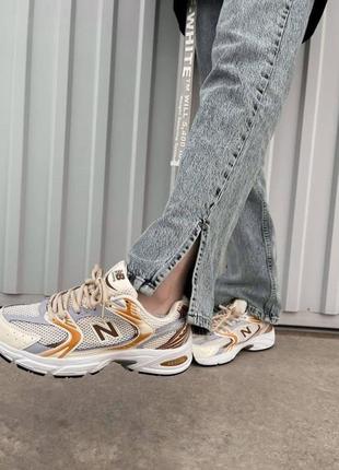 Стильні трендові кросівки new balance бежеві жіночі дитячі підліткові 36-40
