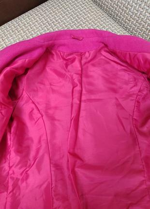 Стильное пальто, цвета фуксия, розовое9 фото