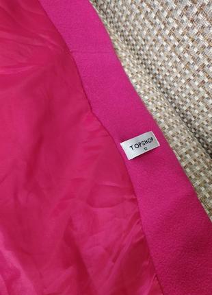 Стильное пальто, цвета фуксия, розовое8 фото