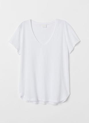 Тонкая базовая белая футболка топ от h&m,p. m