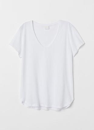 Тонкая базовая белая футболка топ от h&m,p. m