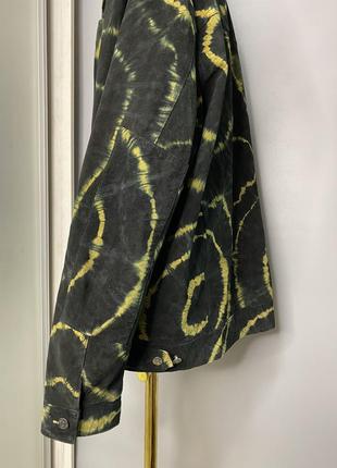 Винтажная кожаная куртка косуха замшевая оверсайз байкерской желтый принт rundholz owens cos9 фото
