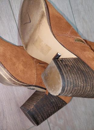 Замшеві черевики ковбойки з бахромою5 фото