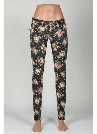 Распродажа!!! джинсы denim сo с цветочным принтом