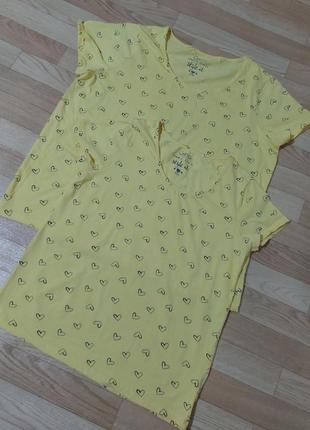 Хлопковые футболки в сердечко gina (2шт) 48р и 54р4 фото