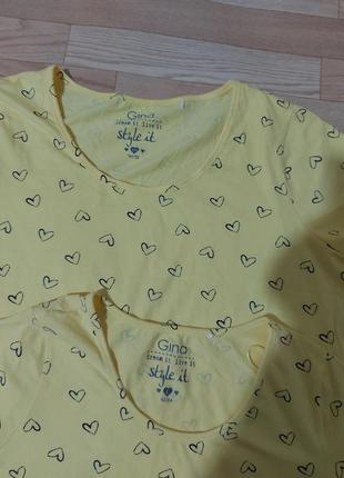 Хлопковые футболки в сердечко gina (2шт) 48р и 54р10 фото