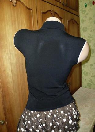 Брендовая футболка-водолазка,карманы,черная,под джинсы с высокой посадкой2 фото