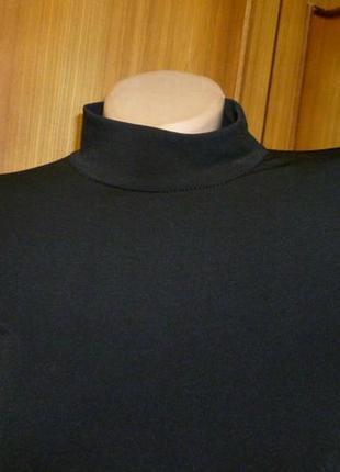 Брендовая футболка-водолазка,карманы,черная,под джинсы с высокой посадкой3 фото