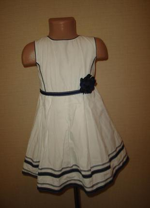 Y.d. белое хлопчатое платье на 3-4 года , 100% коттон