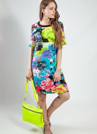 Жіноче плаття-туніка літній яскраве кольорове1 фото
