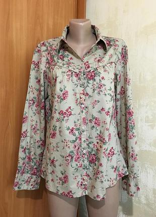 Коттоновая рубашка в цветочный принт!