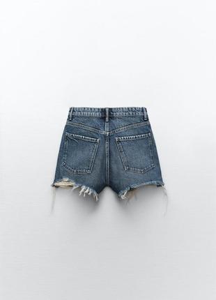 Джинсовые шорты с высокой посадкой zara, 40р, оригинал, испания2 фото