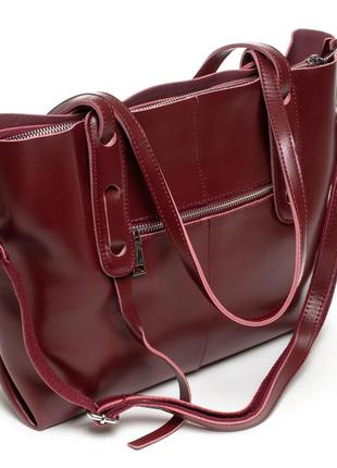 Жіноча шкіряна сумка шопер шкіряний  женская кожаная сумочка3 фото