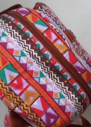 Идеальные для летних прогулок легкие коттоновые рюкзачки с красивыми этно орнаментами!3 фото