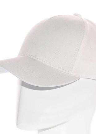 Белая бейсболка кепка без надписей плотная на ремешку
