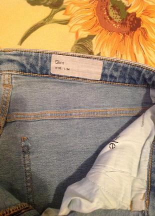 Зауженные джинсы slim, бренда  clevercare, р. 48  (w32/l34)6 фото