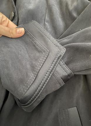 Темно-синий длинный плащ пальто с подкладкой 50, 52 размер4 фото