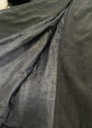 Темно-синий длинный плащ пальто с подкладкой 50, 52 размер6 фото