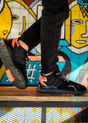 Кросівки adidas nite jogger og black orange