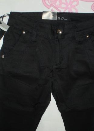 Жіночі чорні штани джинси скінні l&d xs 42р., бавовна3 фото