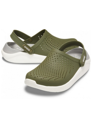 Сабо crocs literide clog кроксы хаки зеленые 204592-37parmy green1 фото