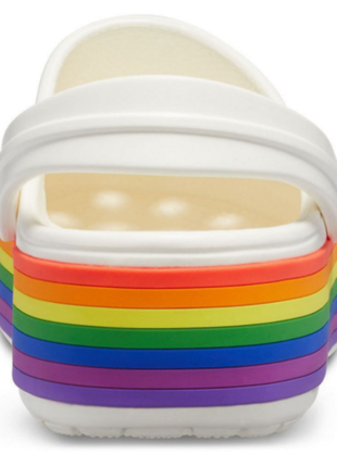 Сабо crocs crocband platform clog білі white rainbow6 фото