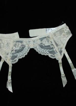 Uk 12 роскошный кружевной пояс для чулок подвязки кремового цвета marks & spencer