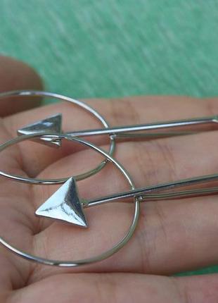Оригинальные стильные серьги серёжки кольца со стрелками геометрия3 фото