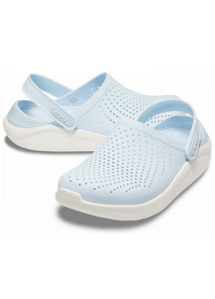 Сабо crocs literide clog кроксы светло голубые 204592-4ka blue/white