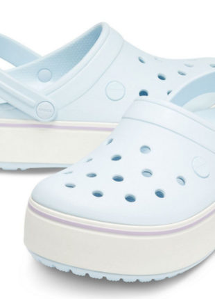 Сабо crocs crocband platform clog ice blue голубые