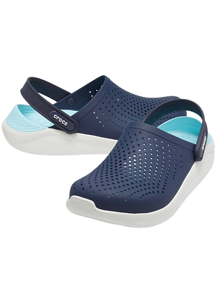 Сабо crocs literide clog крокси темно сині з блакитним 204592 navy/almost white